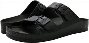 img 1 attached to Men'S Adjustable Slip-On Double Buckle Slides By LUFFYMOMO
