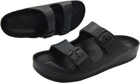 img 2 attached to Men'S Adjustable Slip-On Double Buckle Slides By LUFFYMOMO