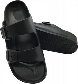 img 3 attached to Men'S Adjustable Slip-On Double Buckle Slides By LUFFYMOMO