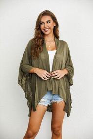 img 3 attached to Hotouch Women'S Kimono Cardigan Lightweight Shawl Loose Batwing Sleeve Open Front Cardigan S-XL