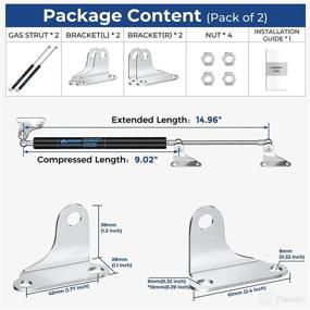 img 3 attached to 🔒 High-Quality 15 Inch Gas Struts: 22.5lb/100N Gas Prop Spring Shock with L Mounts for Light-duty Cabinet Door Lid, Tool, Toy Storage Box, Truck Cap, Topper, Camper, Window Lift Supports (Support Weight 17-25lbs)