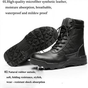 img 1 attached to Men'S And Women'S Tactical Lace-Up Combat Boots With Side Zipper, Breathable Desert Outdoor Hiking Shoes