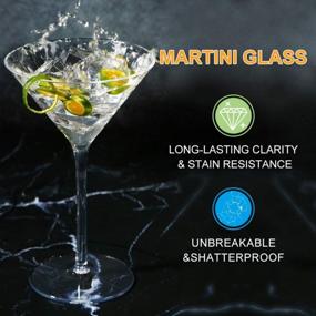 img 1 attached to MICHLEY Tritan Plastic Martini Glasses - Elegant Cocktail Glasses, 8.7Oz, Dishwasher Safe, Perfect For Parties And Picnics, Set Of 4