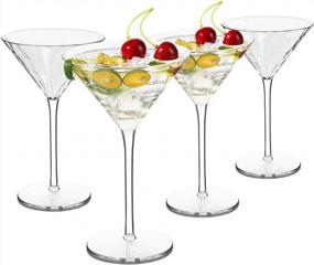 img 4 attached to MICHLEY Tritan Plastic Martini Glasses - Elegant Cocktail Glasses, 8.7Oz, Dishwasher Safe, Perfect For Parties And Picnics, Set Of 4