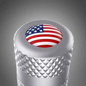 img 3 attached to 4 Pack Silver Aluminum USA Tire Valve Caps - CKAuto American Flag Dust Proof Stem Covers For Cars, Trucks, Bikes, Motorcycles & Bicycle Corrosion Resistant Valve Stem Caps.