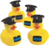 🦆 12 piece thin blue line police rubber ducks: ideal for birthdays, grand events, party favors, table decorations & more! logo