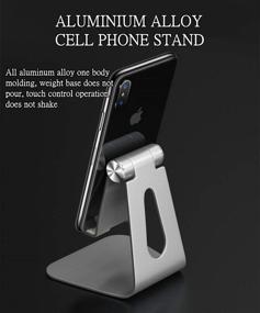 img 3 attached to 📱 Premium Aluminum Cell Phone Stand Holder - Adjustable Desktop Cradle for Samsung Galaxy, iPhone X/Xr/Xs max, iPad Mini, Nintendo Switch - Compatible with All Smart Phones - Silver