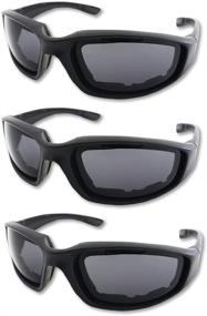 img 4 attached to High-Performance 3 Pair Motorcycle Riding Glasses: UV Protection, Dustproof & Windproof with Smoke/Dark Lens - Ideal for Outdoor Sports Activities