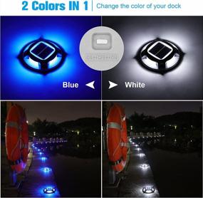 img 2 attached to VOLISUN Solar Driveway Lights Dock Marine Lights 8-Pack,2 Colors In 1,Outdoor LED Deck Lights,Solar Powered Waterproof Driveway Marker Lights For Warning Step Wireless Sidewalk Pathway (White/Blue)