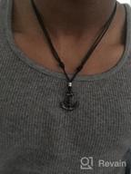 img 1 attached to ⚓ Stylish BlueRica Metal Anchor Pendant with Adjustable Cord Necklace: Nautical-inspired Fashion Accessory review by Stephen Doyle