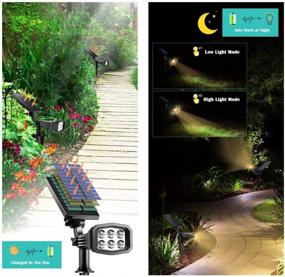 img 1 attached to Adjustable Outdoor Solar Spotlights - Waterproof 2-In-1 Solar Landscape Lights For Garden And Yard - Dusk-To-Dawn Solar Powered Wall Lights - Warm White (Pack Of 2) By URPOWER