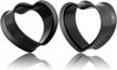 heart-shaped steel ear plugs for women - 2 pieces in gold, silver, and black logo