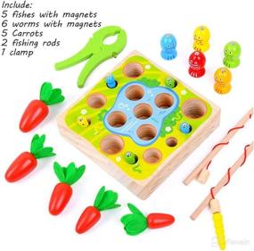 img 3 attached to Xylolin Carrots Magnetic Fishing Montessori