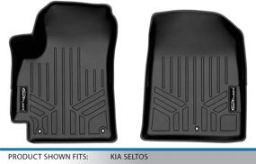 img 1 attached to 🚗 SMARTLINER All Weather Custom Fit Floor Mats 1st Row Liner Set Black for 2021-2023 Kia Seltos: Top Quality Protection for Your Vehicle