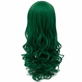 img 1 attached to St. Patrick'S Day Party Hairstyle: Bopocoko Heat Resistant Synthetic Wig For Women With Long Curly Green Hair And Bangs (BU156GR)