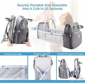 img 1 attached to Backpack Foldable Changing Multifunction Waterproof Diapering