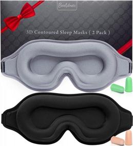 img 4 attached to Get A Restful Sleep Anywhere With BeeVines Molded Night Eye Sleep Mask - 2 Pack Set For Men & Women In Black & Metallic Grey With Adjustable Strap And 3D Contoured Design Perfect For Travel And Yoga