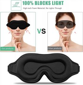 img 2 attached to Get A Restful Sleep Anywhere With BeeVines Molded Night Eye Sleep Mask - 2 Pack Set For Men & Women In Black & Metallic Grey With Adjustable Strap And 3D Contoured Design Perfect For Travel And Yoga