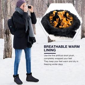 img 3 attached to Womens Faux Fur Lined Snow Boots | Waterproof Slip-On Ankle Booties | Warm Winter Outdoor Shoes For Women