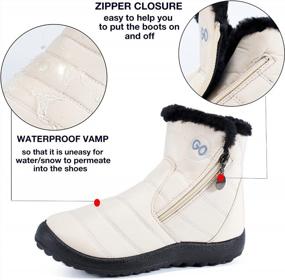 img 2 attached to Womens Faux Fur Lined Snow Boots | Waterproof Slip-On Ankle Booties | Warm Winter Outdoor Shoes For Women