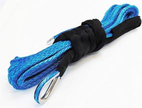 img 1 attached to 🔵 Jutemill Blue Synthetic Winch Rope Extension: UHMWPE Winch Cable for SUV UTV ATV Off Road - 3/8" x 50ft