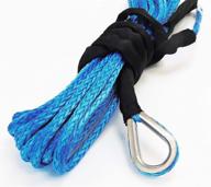 🔵 jutemill blue synthetic winch rope extension: uhmwpe winch cable for suv utv atv off road - 3/8" x 50ft logo