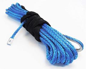 img 3 attached to 🔵 Jutemill Blue Synthetic Winch Rope Extension: UHMWPE Winch Cable for SUV UTV ATV Off Road - 3/8" x 50ft