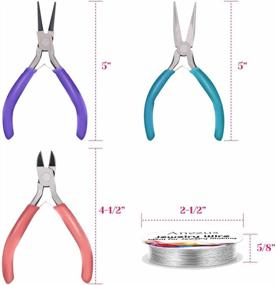 img 1 attached to Anezus 7-Piece Jewelry Pliers and Beading Wire Tools Set - Includes Needle Nose Pliers, Round Nose Pliers, Wire Cutters, Craft Wire for Jewelry Repair Making Supplies
