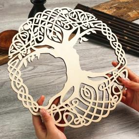 img 4 attached to Bring Home The Magic Of The Celtic Knot Tree Of Life With Simurg'S 11.5" Wooden Wall Art!