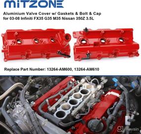 img 3 attached to 🚀 MITZONE Upgrade Aluminum Valve Covers for 2003-2008 Nissan 350Z Infiniti FX35 G35 M35 VQ35DE 3.5L (Part # 13264AM600 13264AM610): Enhanced Performance and Compatibility