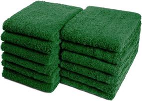img 4 attached to 🚗 Premium Green Car Care Towels, 12-Pack, 100% Ring Spun Cotton, 16" x 27", 4.25 lbs. per dz. Heavy Thick, Wash Dry and Detail Towels, Ideal for Multipurpose Use