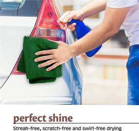img 2 attached to 🚗 Premium Green Car Care Towels, 12-Pack, 100% Ring Spun Cotton, 16" x 27", 4.25 lbs. per dz. Heavy Thick, Wash Dry and Detail Towels, Ideal for Multipurpose Use