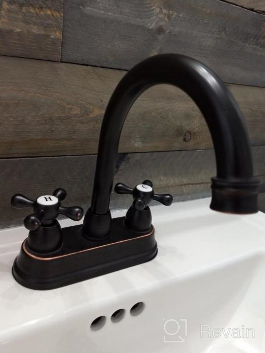 img 1 attached to Upgrade Your Bathroom With UFaucet'S Elegant Black 2-Handle Centerset Sink Faucet: Easy To Install And Made With Stainless Steel review by Dick Grayson