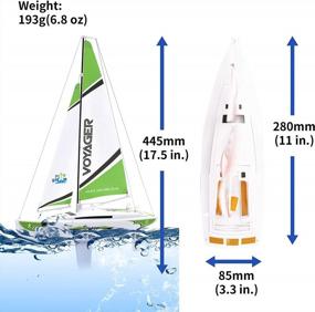 img 3 attached to 17.5" Tall PLAYSTEAM Voyager 280 RC Wind Powered Sailboat - Green