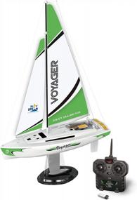 img 1 attached to 17.5" Tall PLAYSTEAM Voyager 280 RC Wind Powered Sailboat - Green