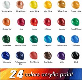 img 1 attached to Get Creative With Miratuso'S 24-Color Acrylic Paint Set For Artists, Students, And Kids – Non-Toxic, Pigmented, And Perfect For Canvas And Wood Projects!
