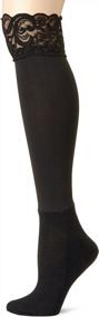 img 1 attached to Women'S Lace Knee High Socks With Integrated Ankle Sock By BOOTIGHTS