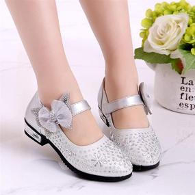 img 2 attached to SOFMUO Sparkling Bowknot Ballerina Princess Girls' Shoes - Enhanced SEO-friendly Flats