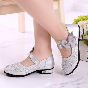 img 3 attached to SOFMUO Sparkling Bowknot Ballerina Princess Girls' Shoes - Enhanced SEO-friendly Flats