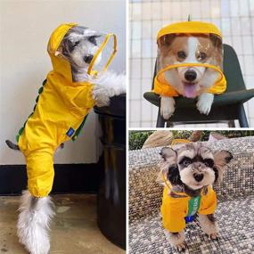 img 1 attached to 🐶 FUAMEY Dog Raincoat: Waterproof Pet Jacket with Transparent Brim, Leash Hole, and Hood - Lightweight Full Body Doggy Rain Jacket for Small to Medium Dogs