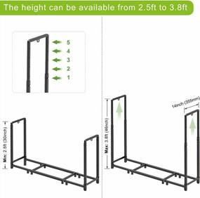 img 3 attached to SELEWARE Heavy Duty Adjustable Firewood Rack Stand For Indoor/Outdoor Use - 7Ft Log Holder For Easy Fireplace Firewood Storage And Organization (Black, 1 Pack)