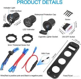 img 2 attached to 🔌 ELECTOP 12V USB Outlet Socket Panel: Waterproof Dual USB Car Charger, LED Voltmeter, ON-Off Rocker Toggle Switch - Ideal for Car, Boat, Marine, Motorcycle, RV - DIY Kit