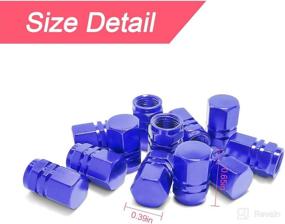 img 3 attached to Blue Car Tire Valve Stem Caps - 12 PCS Airtight Covers for Cars, Bicycles, Motorcycles & SUVS