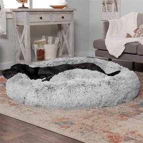 img 2 attached to 🐾 Furhaven Donut Beds for Dogs and Cats - Calming Plush Donut Bed, Beanbag Style Ball Bed, and More - Washable, Multiple Colors and Sizes - Ideal for Small, Medium, and Large Pets