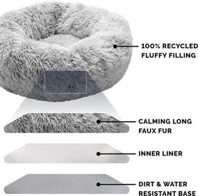 img 1 attached to 🐾 Furhaven Donut Beds for Dogs and Cats - Calming Plush Donut Bed, Beanbag Style Ball Bed, and More - Washable, Multiple Colors and Sizes - Ideal for Small, Medium, and Large Pets