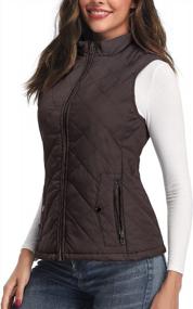 img 2 attached to Women'S Quilted Vest - Stand Collar Lightweight Zip Outwear For Women
