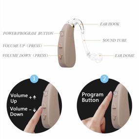img 2 attached to Rechargeable Hearing Aid For Seniors And Adults: Banglijian Ziv-206 With 4 Channels, Layered Noise Reduction, Adaptive Feedback Cancellation, And 2 Types Of Sound Tubes (One Unit)