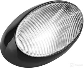 img 1 attached to Lumitronics RV 12V Oval Porch Utility Light with Clear and Amber Lenses in Black Finish