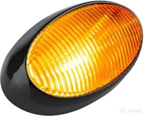 img 2 attached to Lumitronics RV 12V Oval Porch Utility Light with Clear and Amber Lenses in Black Finish