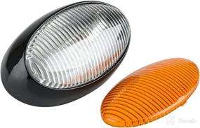 img 4 attached to Lumitronics RV 12V Oval Porch Utility Light with Clear and Amber Lenses in Black Finish